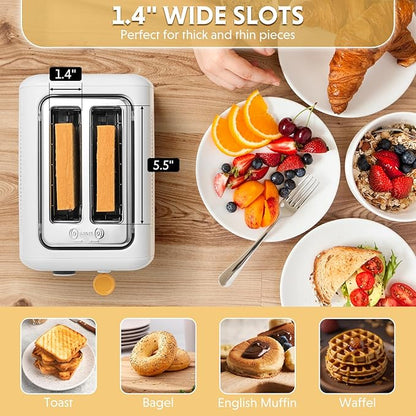 BUYDEEM DT620 2-Slice Toaster, Extra Wide Slots, Retro Stainless Steel - Image 3