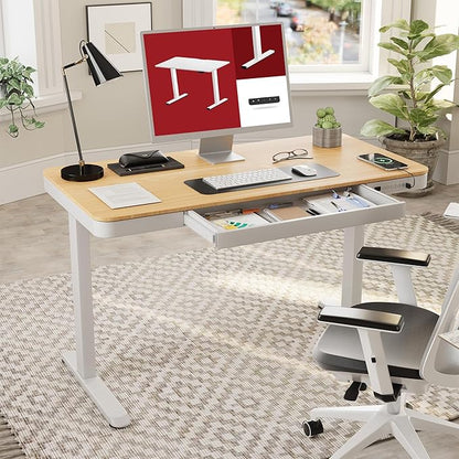 Standing Desk with Drawer, Electric Height Adjustable Home Office Desk with - Image 2