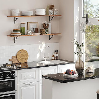 DINZI LVJ Long Wall Shelves, 47.3" Large Floating Shelves Set of 2, Farmhouse - Image 4