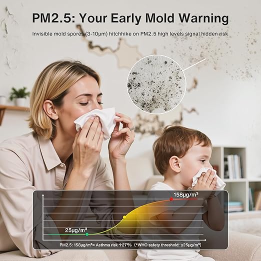 bonoch Upgrade Extended 12-Hour Battery Life 16 in 1 Air Quality Monitor Indoor - Image 7