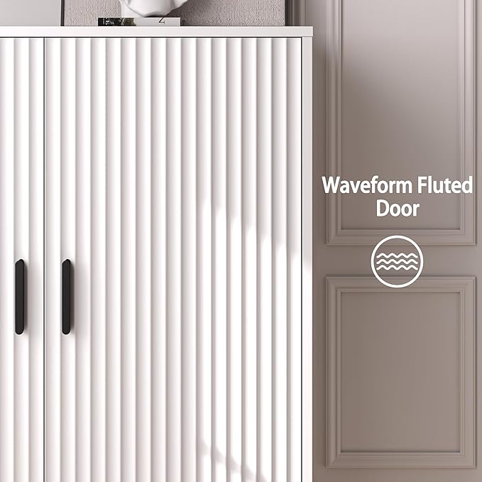 4-Tier Fluted Shoe Cabinet - Image 6