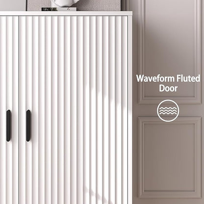 4-Tier Fluted Shoe Cabinet - Image 6