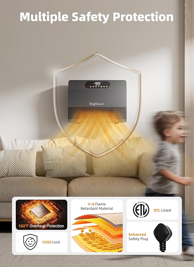 Brightown Smart Wall Heater, Electric Space Heater - Image 5