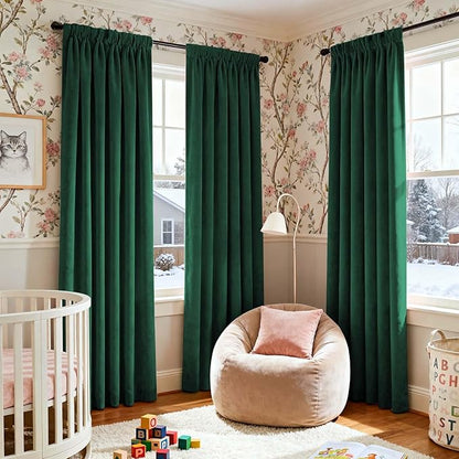 Lazzzy Velvet Blackout Curtains Thermal Insulated Room Window Drapes Super Soft - Image 9