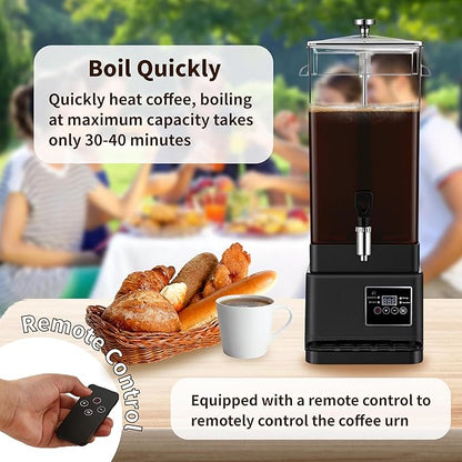 Coffee Urn Commercial Coffee Maker, 14 L 90 Cups, Transparent Electric - Image 8