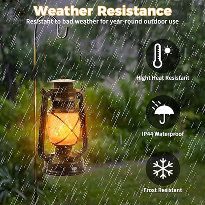 2 Pack Bronze Vintage 4 Modes Light LED Lanterns，Rechargeable Dancing Flame - Image 6
