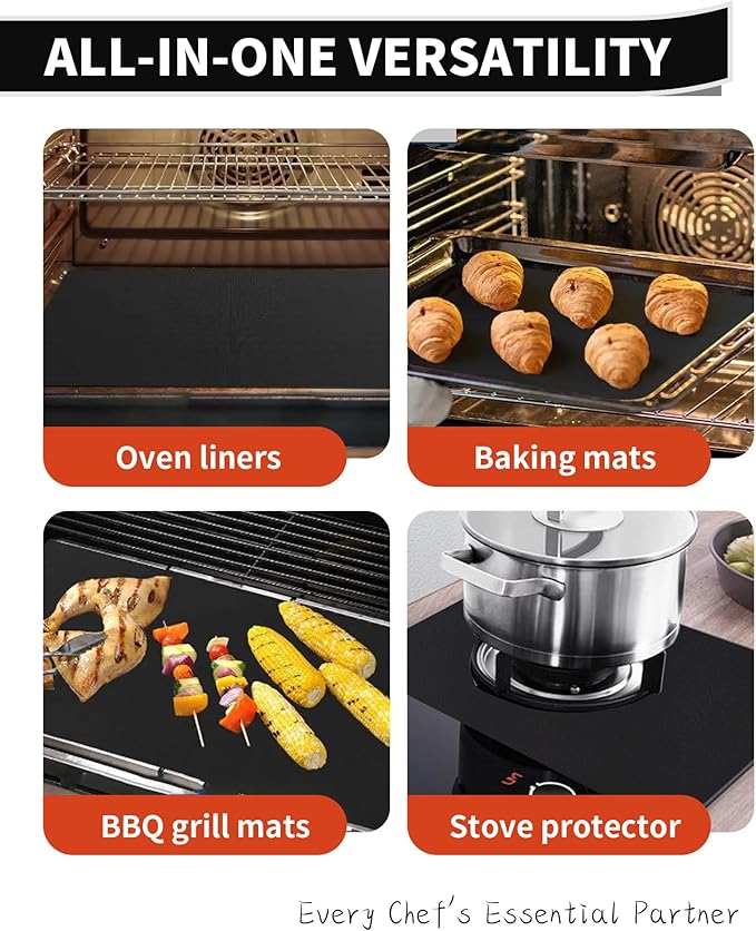 3 Pack Oven Liners for Bottom of Oven, 17x25" Large Heavy Duty Non-Stick - Image 8