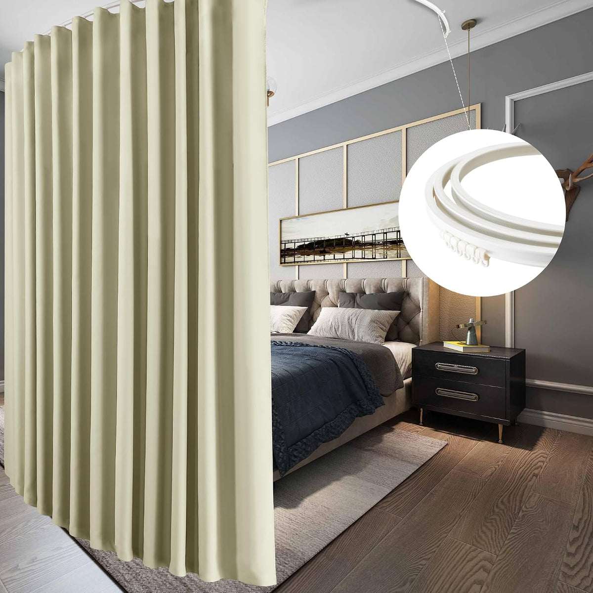 ryb home room divider curtain with flexible silent, main product view