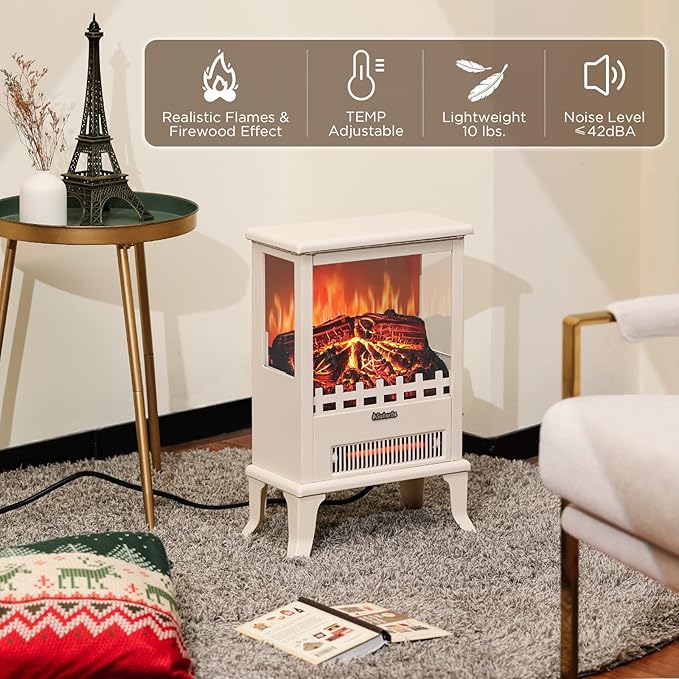 TURBRO Suburbs TS17Q Infrared Electric Fireplace Stove, Realistic Flame - Image 2