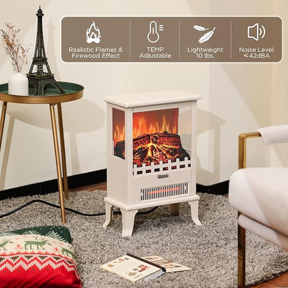 TURBRO Suburbs TS17Q Infrared Electric Fireplace Stove, Realistic Flame - Image 2