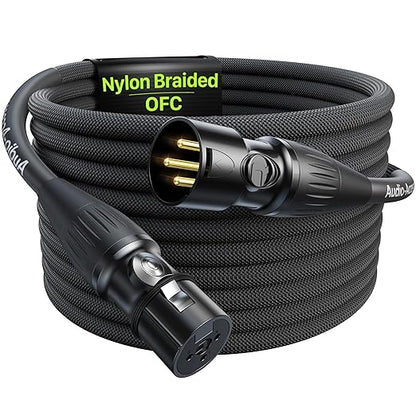 XLR Cables 15 Feet, Professional Gold-Plated Rean Connectors from Neutrik by AA