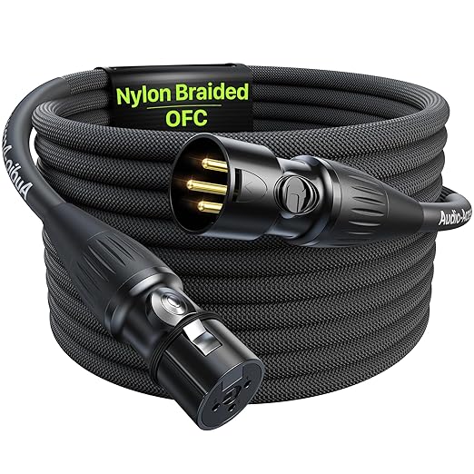 XLR Cables 15 Feet, Professional Gold-Plated Rean Connectors from Neutrik by AA