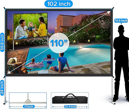 Projector Screen and Stand, JWSIT 110 inch Outdoor Movie Screen-Upgraded 3 - Image 2