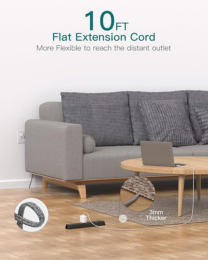 Extension Cord with Multiple Outlets 10 Ft - Image 2