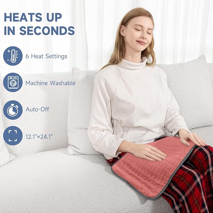 Portable Heating Pad for Back Pain, Travel Electric Heat Pad - Image 4
