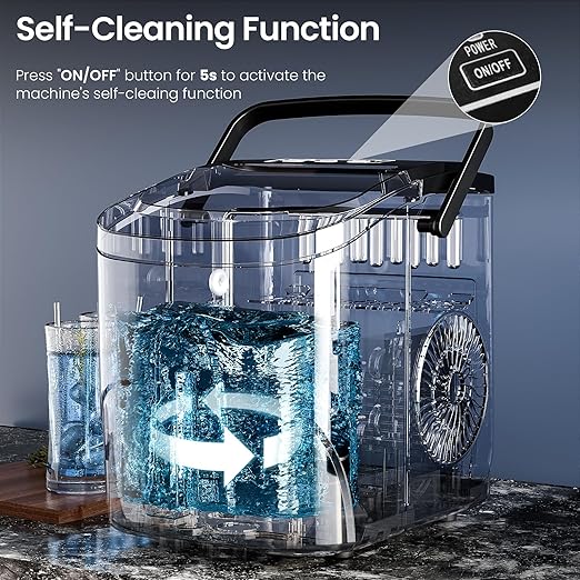 Antarctic Star Pro-Grade Countertop Ice Maker, 9 Cubes in 6 Mins, Self-Cleaning - Image 4