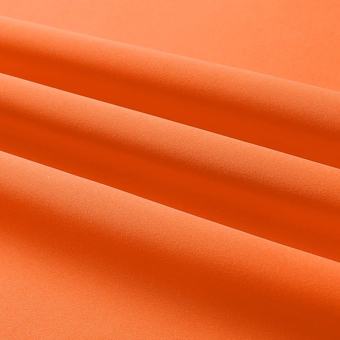 DUALIFE Orange Blackout Curtains 2 Panels 52 x 63 Inches Long, Window Treatment - Image 8