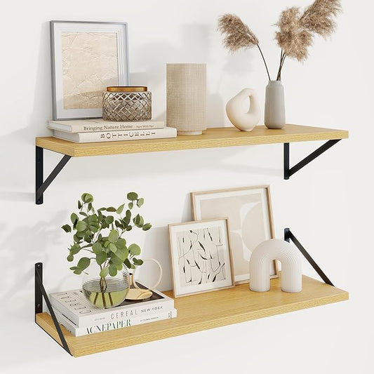 Axeman 30 Inch Floating Shelves | 10 Inch Deep Oak Wall Shelves Set of 2 | 30" by Axeman