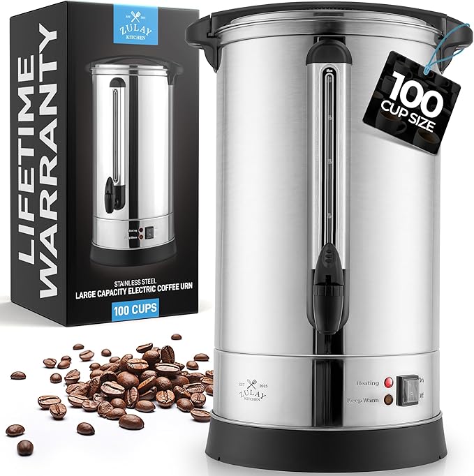 Zulay Commercial Grade 100 Cup Coffee Maker Hot Water Urn by ZulayKitchen