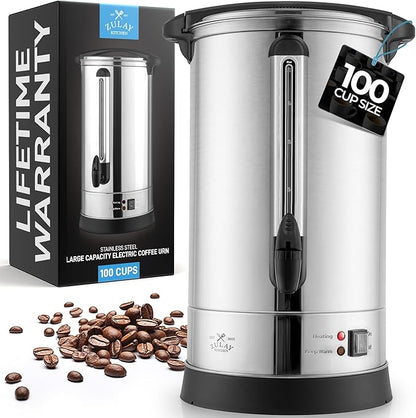 Zulay Commercial Grade 100 Cup Coffee Maker Hot Water Urn by ZulayKitchen