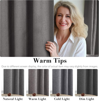 H.VERSAILTEX Linen Blackout Curtains 108 Inches Long 100% Absolutely Blackout - Image 5