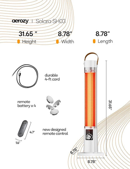 Patio Heater for Outdoor Use, Infrared Electric Outdoor Heater, 1500W Instant - Image 9