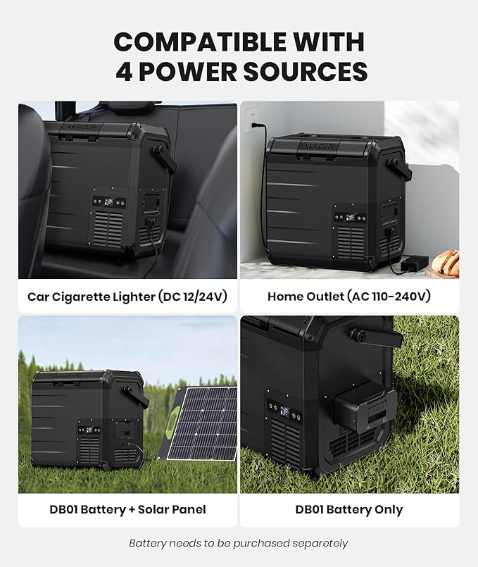 EENOUR D18 12 Volt Car Refrigerator, Portable Freezer 19Qt/18L Battery & Solar - Image 5
