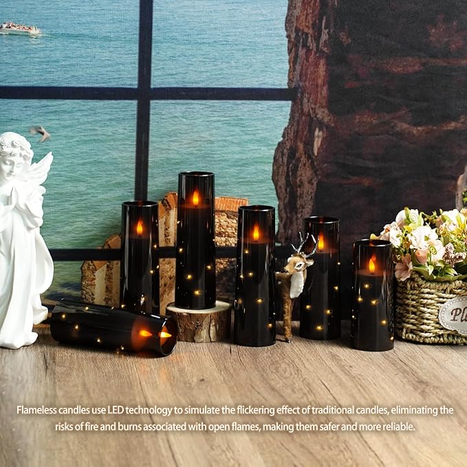 Flickering Flameless LED Candles, Acrylic LED Pillar Candles - Image 5