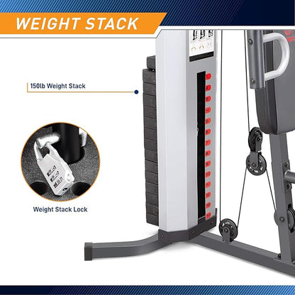 Marcy MWM-988 Multifunction Steel Home Gym 150lb Weight Stack Machine - Image 3