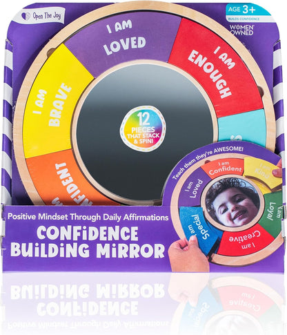 Confidence Building Mirror – Positive Affirmation Toy for Kids | Mix & Match 12 Uplifting Statements | Emotional Development & Self-Esteem Tool | Ages 3 and Up