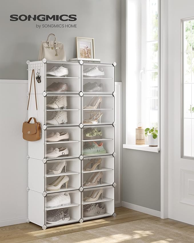 SONGMICS Shoe Rack Organizer, 10-Tier Shoe Storage Cabinet - Image 2