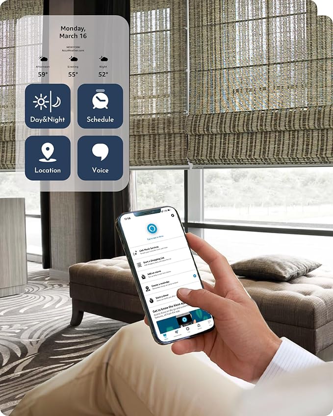Graywind Smart Natural Roman Shades Compatible - Image 3