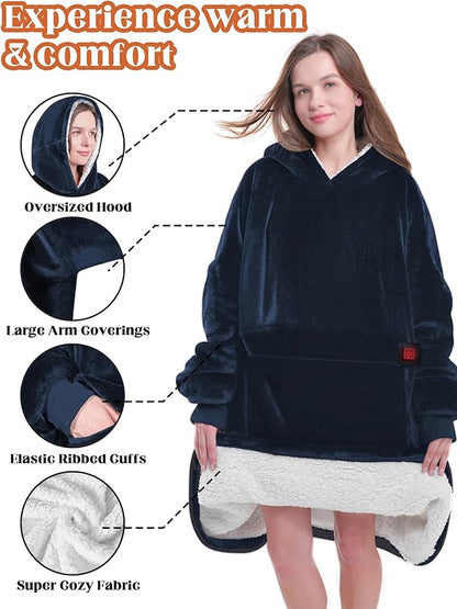 MAXEVE Heated Wearable Blanket Hoodie - Image 3