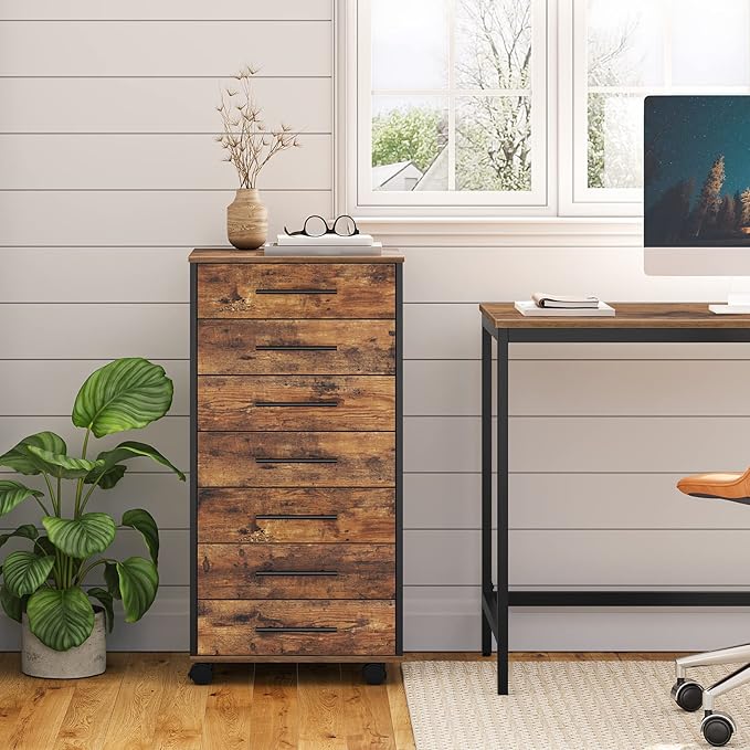 HOOBRO 7-Drawer File Cabinet, Wooden Office Cabinet - Image 2