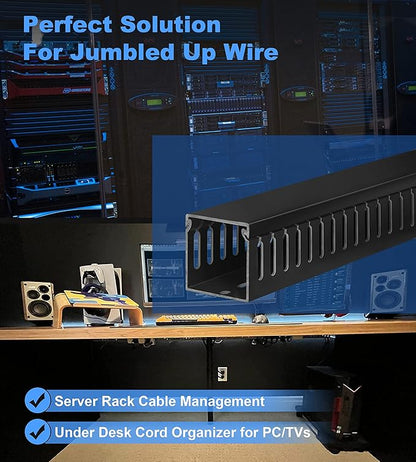ZhiYo 2x2in Cable Raceway, 6.6ft Server Rack Cable Management Under Desk Cord - Image 4