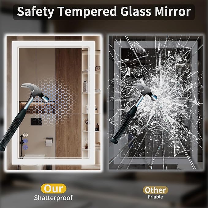 28"x36" LED Bathroom Mirror - Image 6