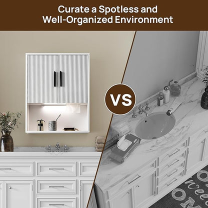 Modern Fluted Bathroom Wall Cabinet - Image 5