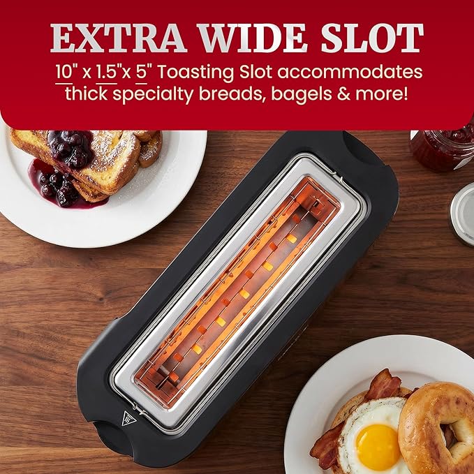 Elite Gourmet ECT3200 2-Slice, 1 Long Slot, Slim Toaster, 6 Toast Settings - Image 5