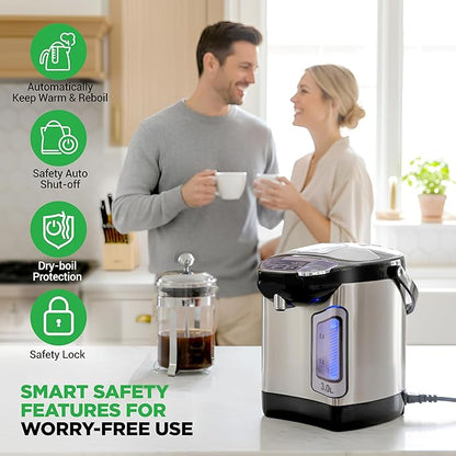 NutriChef Electric Water Boiler and Warmer - 3L/3.17 Qt Stainless Steel - Image 5