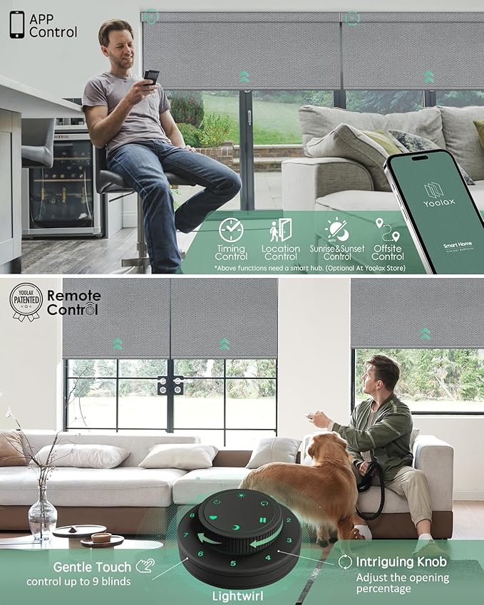 Yoolax Motorized Blinds with Remote, Smart Blinds - Image 3