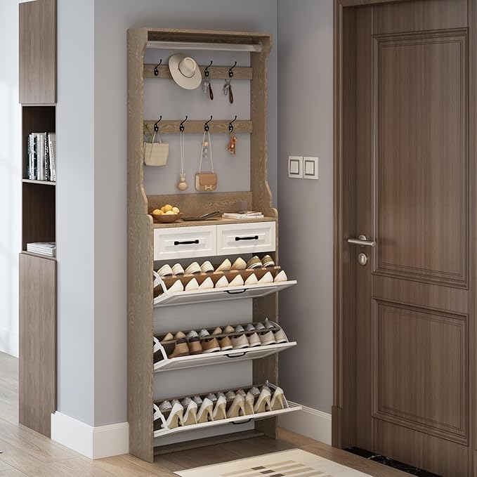 Vibe & Dine Shoe Cabinet, Entryway Shoe Storage Cabinet - Image 4