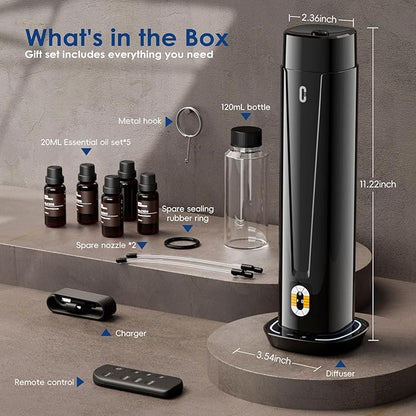 Waterless Scent Diffuser – 1200 Sq Ft Coverage, Essential Oil Diffuser - Image 7