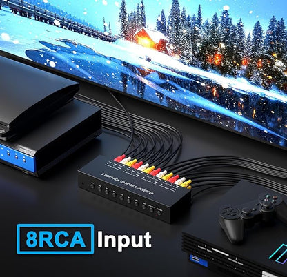 Dingsun 8Port AV to HDMI Converter, Will Convert Input Analog Aignals to a - Image 3