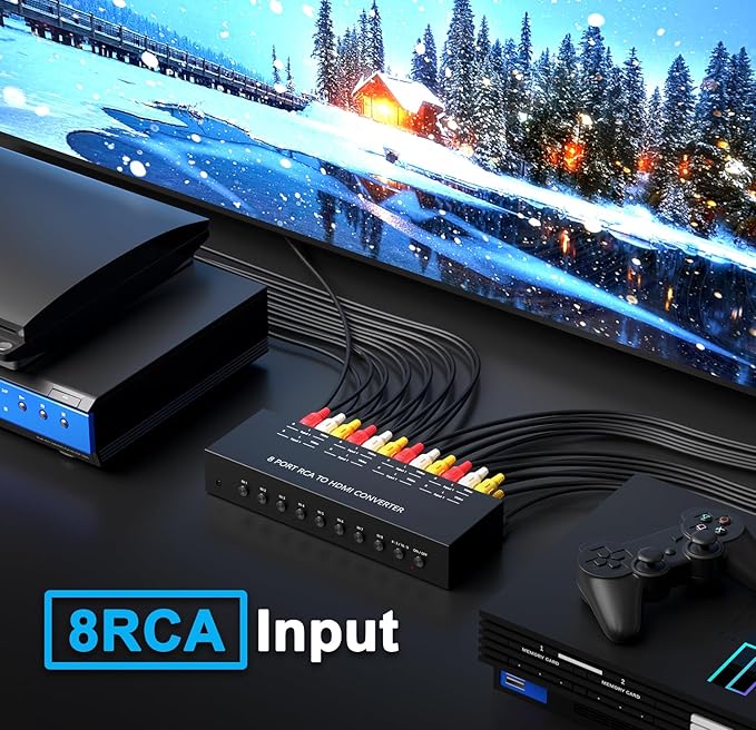 RuiPuo 8Port AV to HDMI Converter Adapter Support 16:9/4:3 Switch - Image 4