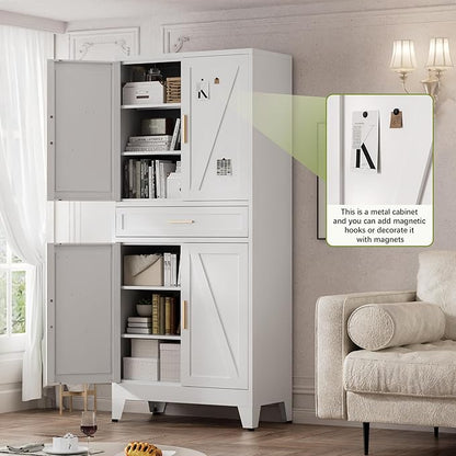 COFaR 71" Tall Kitchen Pantry, Farmhouse Storage Cabinet - Image 2