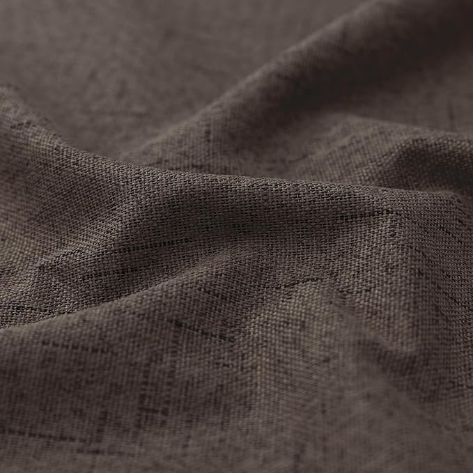 KOUFALL Dark Brown Curtains 108 Inches Long Linen Blackout Room Darkening - Image 9