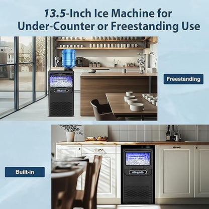 Commercial Ice Maker Machine 100 Lbs/24H, 36 Ice Cubes in 9-15 Mins, Dual Water - Image 6