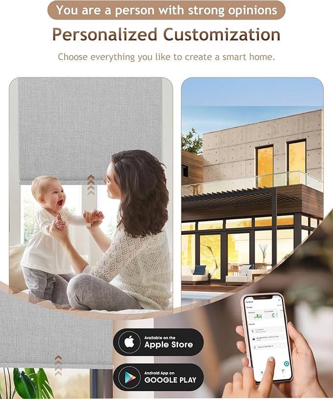 Kincmo Motorized Blinds with Remote, 100% Blackout Motorized Roller Shades Work - Image 2