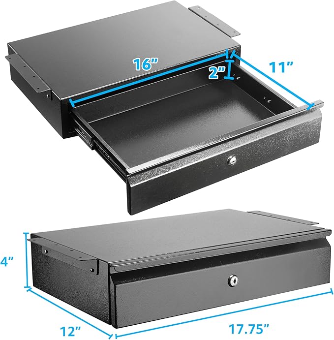 POCHAR 17.75" Steel Under Desk Drawer - Image 3