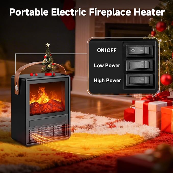 FLAME&SHADE Portable Electric Fireplace Heater - Image 8